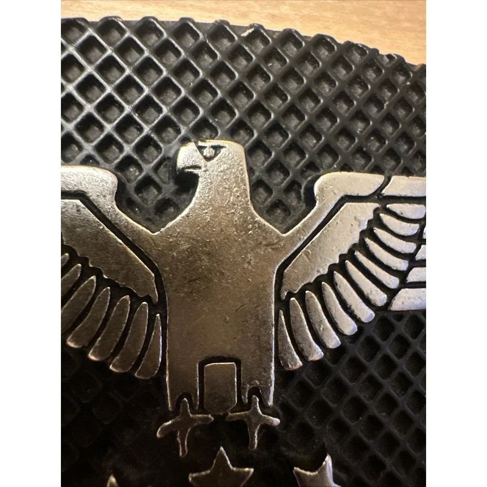 RARE‎ Belt Buckle Eagle by Chrome Black Matte Stars American USA Patriotic